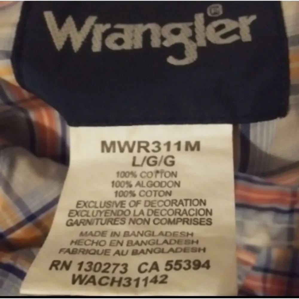 Wrangler Men's Shirt Vintage 90s Plaid Western Short Sleeve New Without Tags L